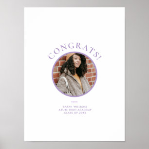 Poster Assinatura de Formatura de Foto Lavanda Moderna Mi
