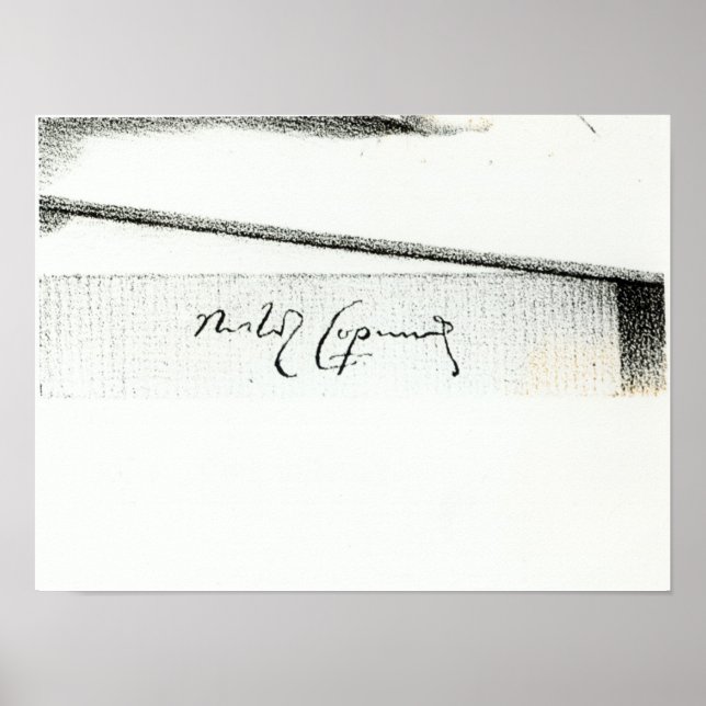 Póster Assinatura de Nicolaus Copérnico (Frente)