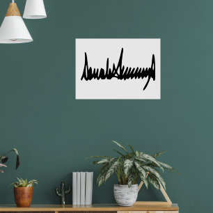 Poster Assinatura do Autografo Donald Trump