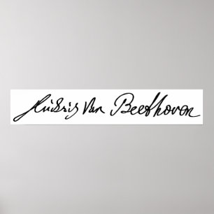 Poster Assinatura do músico Ludwig van Beethoven