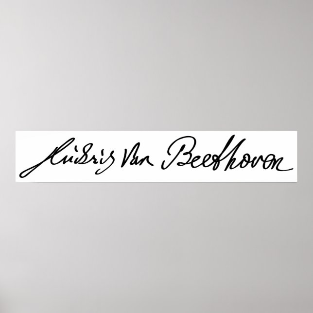 Poster Assinatura do músico Ludwig van Beethoven (Frente)