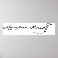 Assinatura do músico Wolfgang Amadeus Mozart