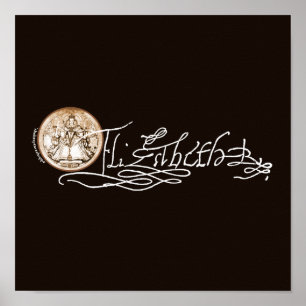 Póster Assinatura Elizabeth I (Versão 2)