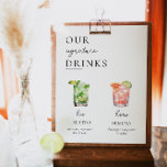 Poster Assinatura Moderna Bebe Sinal de Casamento, Mais D<br><div class="desc">Este cartaz de bar de casamento de bebida inclui uma fonte moderna e mínima de design e caligrafia - com mais de 300 ícones de bebida disponíveis para personalização. Para navegar por todos os cocktails e bebidas de assinatura disponíveis - basta selecionar a ferramenta 'editar este design'.</div>