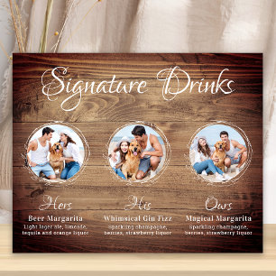 Poster Assinatura Personalizada Bebe Casamento Rústico De