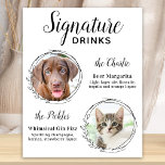 Poster Assinatura Personalizada Bebe Fotos de Casamento d<br><div class="desc">Signature Cocktails vindo de seus animais de estimação! Inclua seu melhor cachorro, melhor gato e qualquer animal de estimação no seu casamento com seu próprio bar de bebida para seus hóspedes. Perfeito para amantes de cães, e um bar especial de cães será um sucesso no seu casamento. Branca simples, mas...</div>