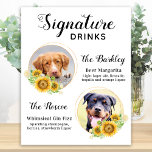 Poster Assinatura Personalizada Bebe Sunflower Pet Weddin<br><div class="desc">Signature Drinks de seus animais de estimação! Inclua seu melhor cachorro, melhor gato e qualquer animal de estimação no seu casamento com seu próprio bar de bebida para seus hóspedes. Perfeito para amantes de cães, e um bar especial de cães será um sucesso no seu casamento. Branca simples, mas elegante,...</div>