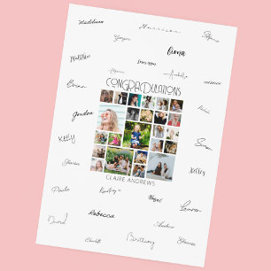 Poster Assinatura Personalizada de Graduação de Colagem d