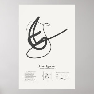 Póster Assinaturas do soneto: Soneto 36