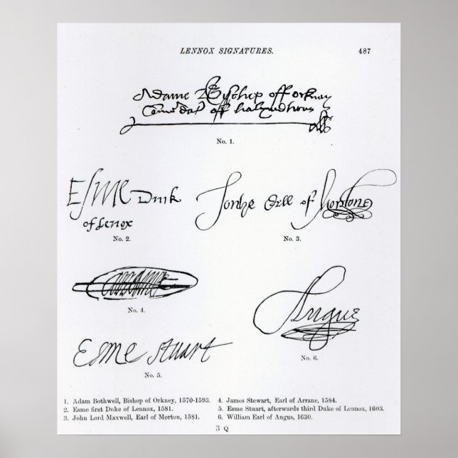 Póster Assinaturas dos séculos XVI e XVII (Frente)