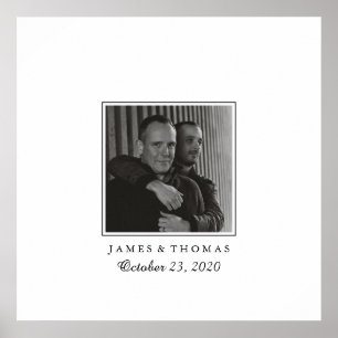 Póster Assinaturas elegantes do convidado do casamento da