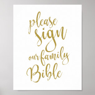 Póster Assine nossa Bíblia Familiar Sinal de Casamento 8x