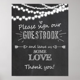 Poster Assine nosso quadro de giz para convidados do casa