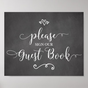 Poster Assine Nosso Sinal De Casamento Do Livro De Convid