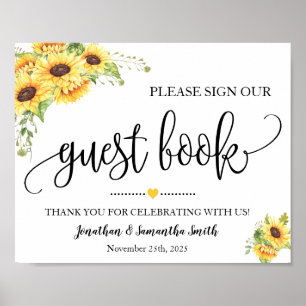 Poster Assine o nosso livro de visitas sinal de chuveiro
