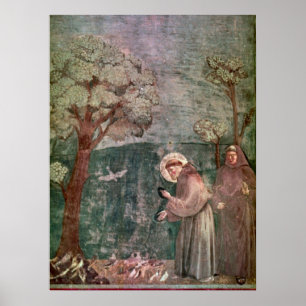 Poster Assisi, St Francis e os pássaros