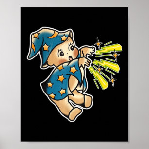 Poster Assistente de Bebê do Kewpie Flash de Tatuagem Tra
