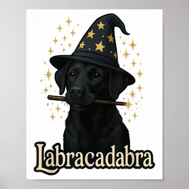 Poster Assistente de Cachorro Preto Funny Black Lab Hallo (Frente)