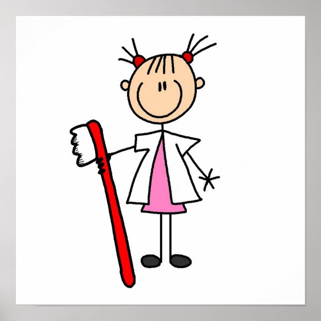 Poster Assistente De Dentagem Com Escova De Dentura (Frente)