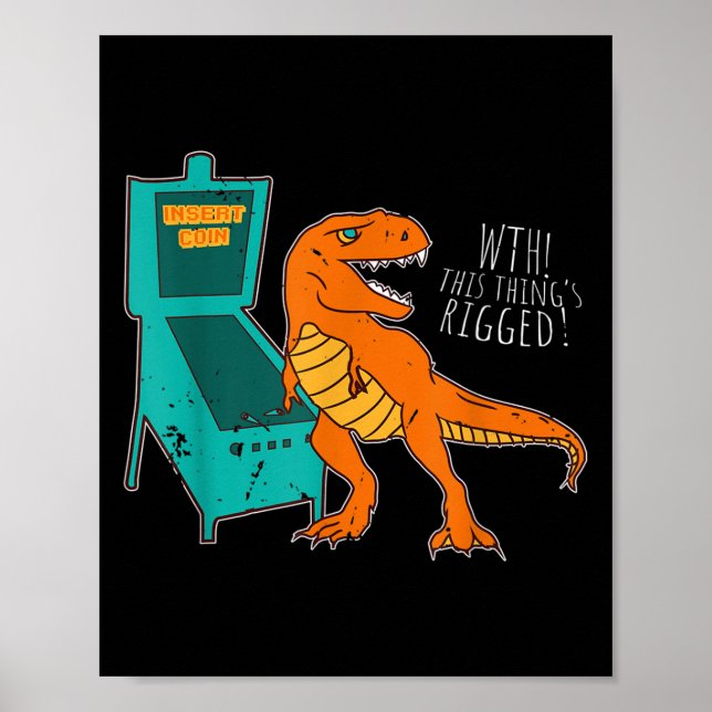 Poster Assistente de Pinball do Dinossaur - Pict do Jogad (Frente)