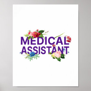 Poster Assistente médico Cma Assistente médico Floral