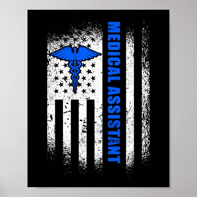 Poster Assistente médico Indicador Patriótico Americano C (Frente)