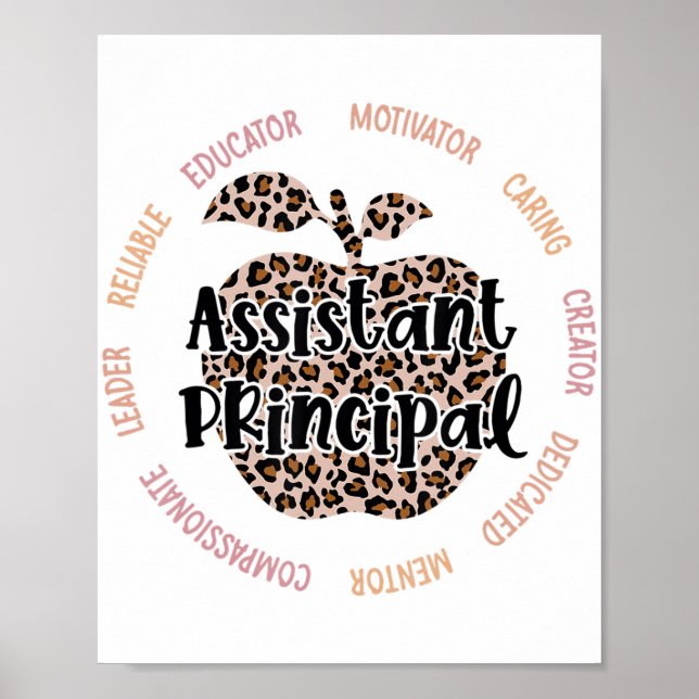 Poster Assistente Principal Leopard Apple Job Title Schoo (Frente)