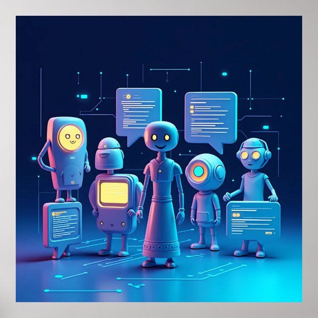 Poster "Assistentes AI futurísticos AI AI (Frente)
