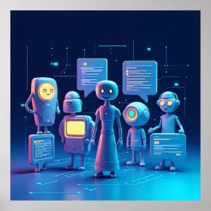 Poster "Assistentes de AI futurística