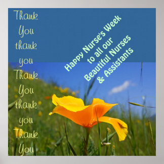 Póster Assistentes de Enfermeira Feliz Semana de impressõ