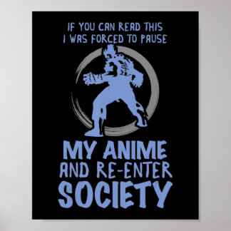 Poster Assistindo Animes Para Homens Mulheres Kawaii Cute