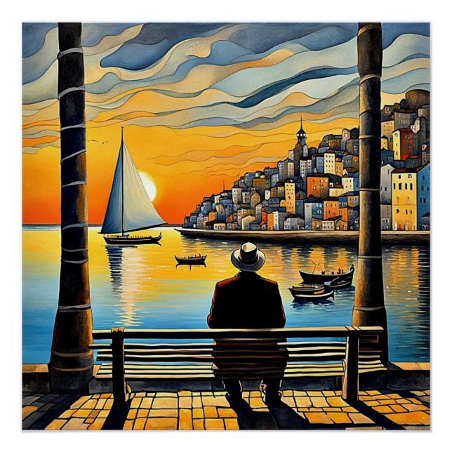 Póster Assistir ao pôr do sol 1 (Frente)