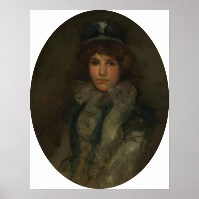 Poster Assobiador - Azul E Coral A Pequena Folha Azul (Frente)