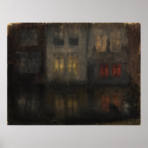 Poster Assobiador - Canal Holandês Negro E Vermelho