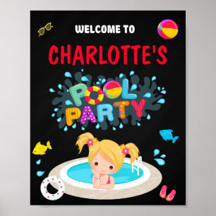 Poster Associe o partido bem-vindo da natação do verão