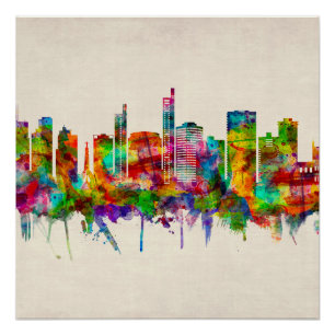 Póster Assunção Paraguai Skyline