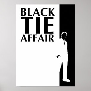 Poster assunto da gravata negra: silhueta séria