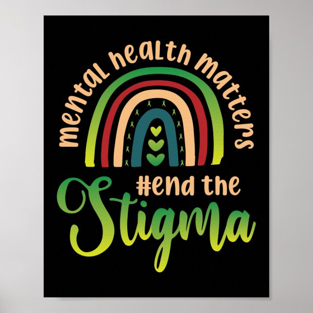 Poster Assuntos De Saúde Mental Combatem O Estigma (Frente)