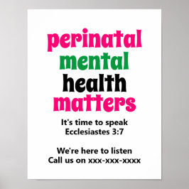 Poster Assuntos de Saúde Mental Perinatal