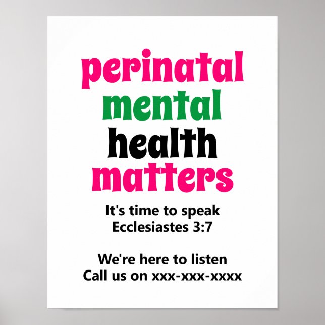 Poster Assuntos de Saúde Mental Perinatal (Frente)
