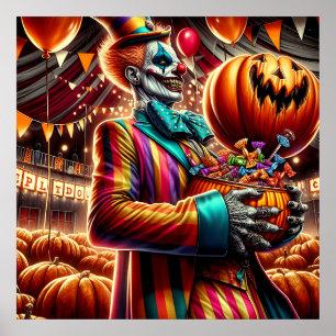Poster Assustador do Halloween de Jack O' Lantern