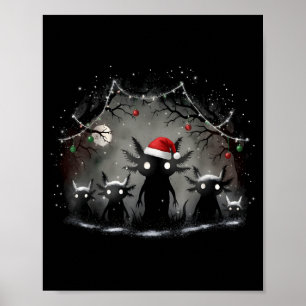 Poster Assustador Estético de Natal Gótico Axolote Horror