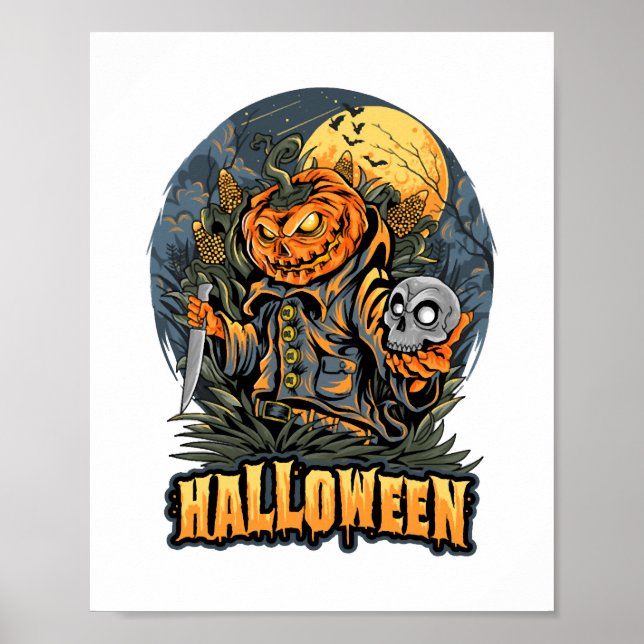 Poster Assustador Halloween (Frente)