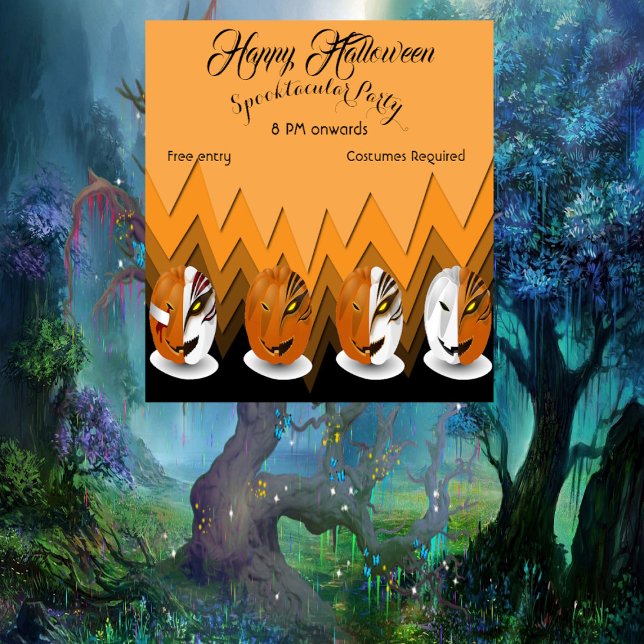 Poster Assustador Jack O Lanternas Spooktacular Feliz Hal (Halloween Party Poster)