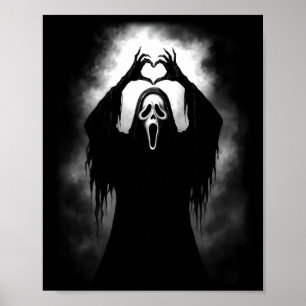 Poster Assustador Rosto Assustador Mãos do Coração Fantas