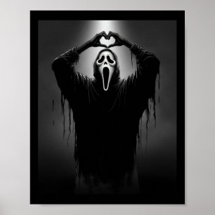 Poster Assustador Rosto Assustador O Coração Fantasma Mão