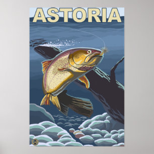Póster Astoria, secção transversal da truta de
