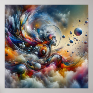 Poster Astral Dance - Abstrato mulher - Arte Surreal