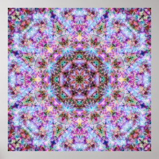 Poster Astrid - Pastel Pink & Purple Psychedelic Mandala