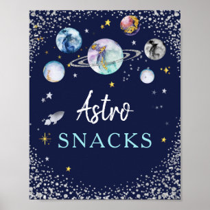 Poster Astro Snacks - Festa de aniversário de Galáxia Esp